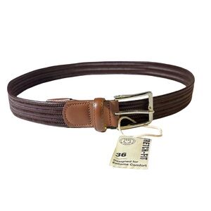 NEW Ghost Golf mens 36 brown woven leather stretch fit belt NWT